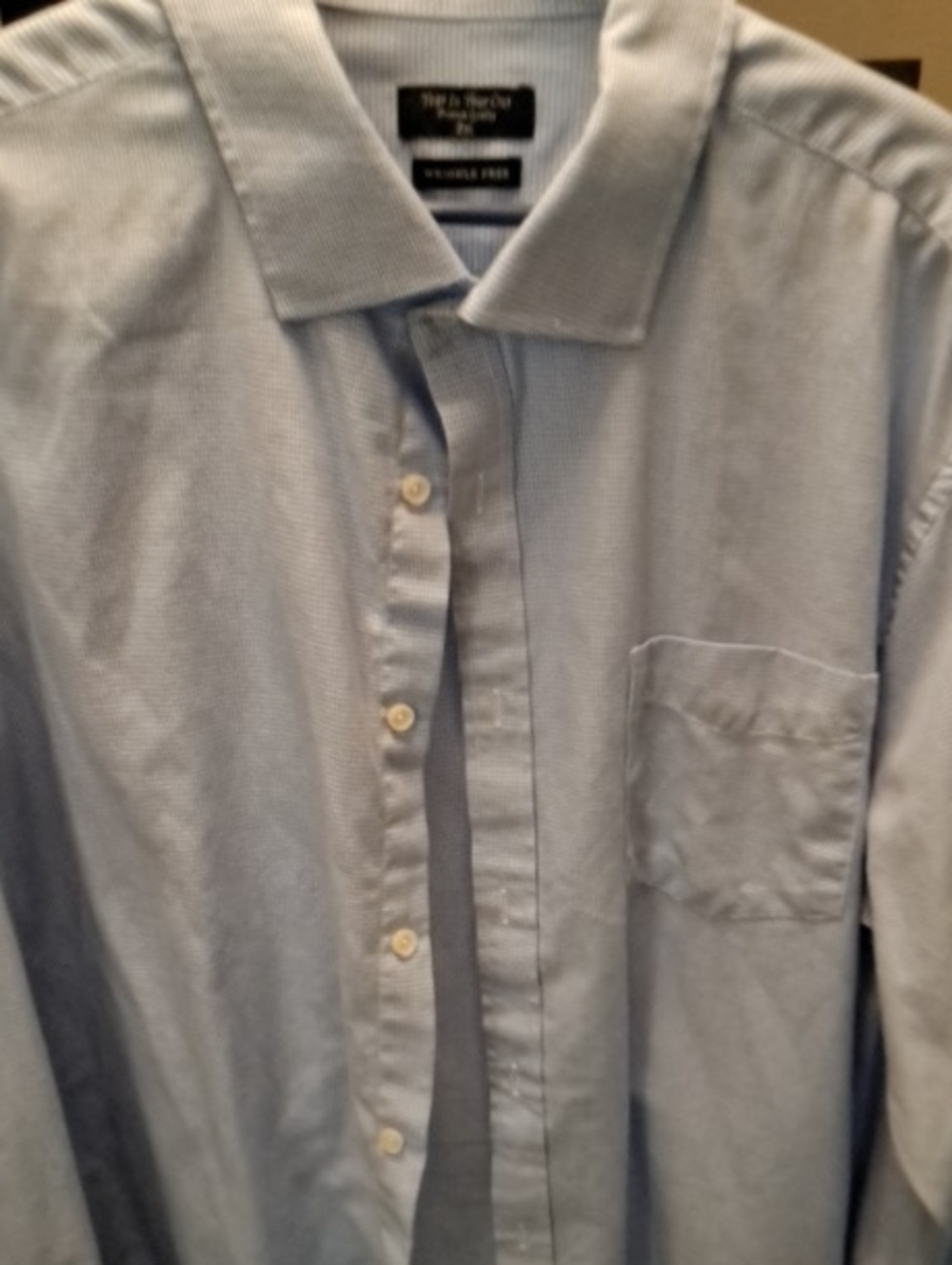Light Blue Men's Button-Up Dress Shirt with Pocket